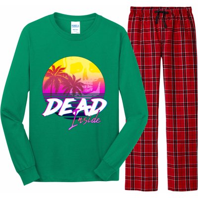 Dead Inside Vaporwave Miami Aesthetic Spooky Mood Long Sleeve Pajama Set