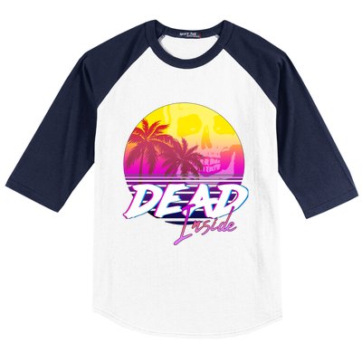 Dead Inside Vaporwave Miami Aesthetic Spooky Mood Baseball Sleeve Shirt