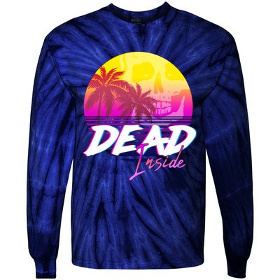 Dead Inside Vaporwave Miami Aesthetic Spooky Mood Tie-Dye Long Sleeve Shirt