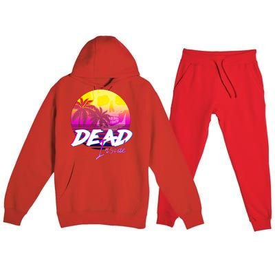 Dead Inside Vaporwave Miami Aesthetic Spooky Mood Premium Hooded Sweatsuit Set