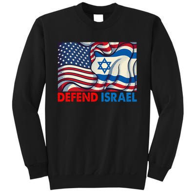 Defend Israel Vintage American Israeli Flag Sweatshirt