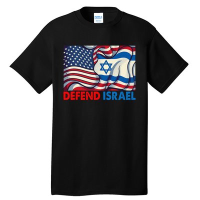 Defend Israel Vintage American Israeli Flag Tall T-Shirt