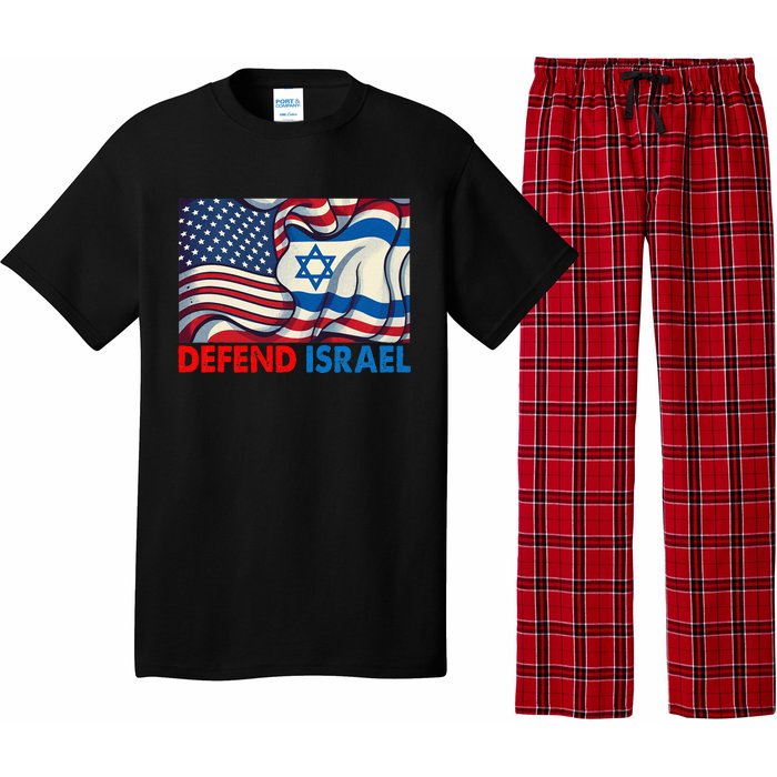 Defend Israel Vintage American Israeli Flag Pajama Set