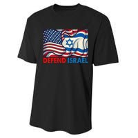 Defend Israel Vintage American Israeli Flag Performance Sprint T-Shirt