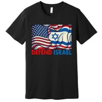 Defend Israel Vintage American Israeli Flag Premium T-Shirt