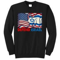 Defend Israel Vintage American Israeli Flag Tall Sweatshirt