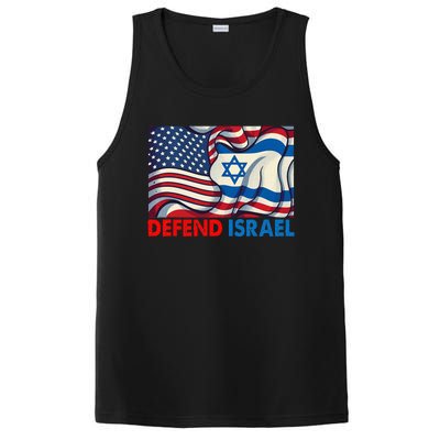 Defend Israel Vintage American Israeli Flag PosiCharge Competitor Tank