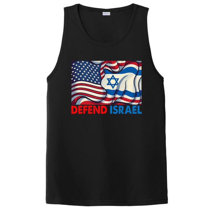 Defend Israel Vintage American Israeli Flag PosiCharge Competitor Tank