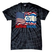 Defend Israel Vintage American Israeli Flag Tie-Dye T-Shirt