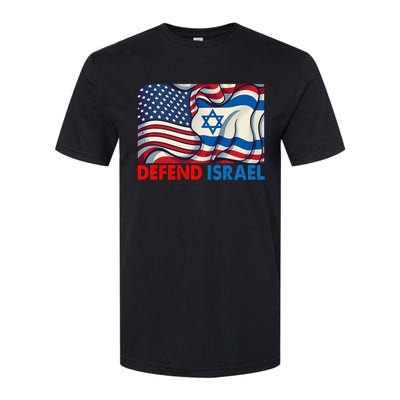 Defend Israel Vintage American Israeli Flag Softstyle® CVC T-Shirt