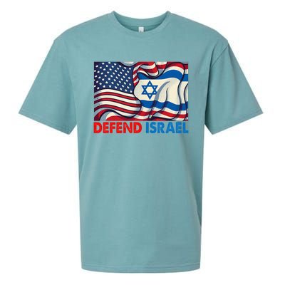 Defend Israel Vintage American Israeli Flag Sueded Cloud Jersey T-Shirt