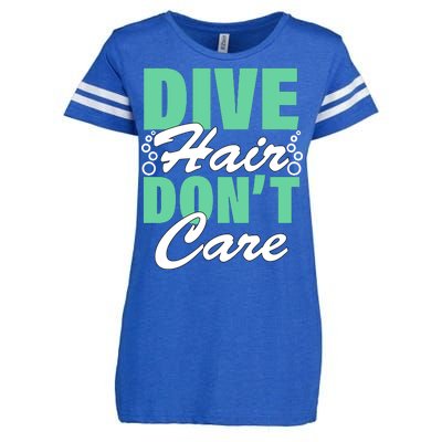 Dive Hair Don't Care Enza Ladies Jersey Football T-Shirt