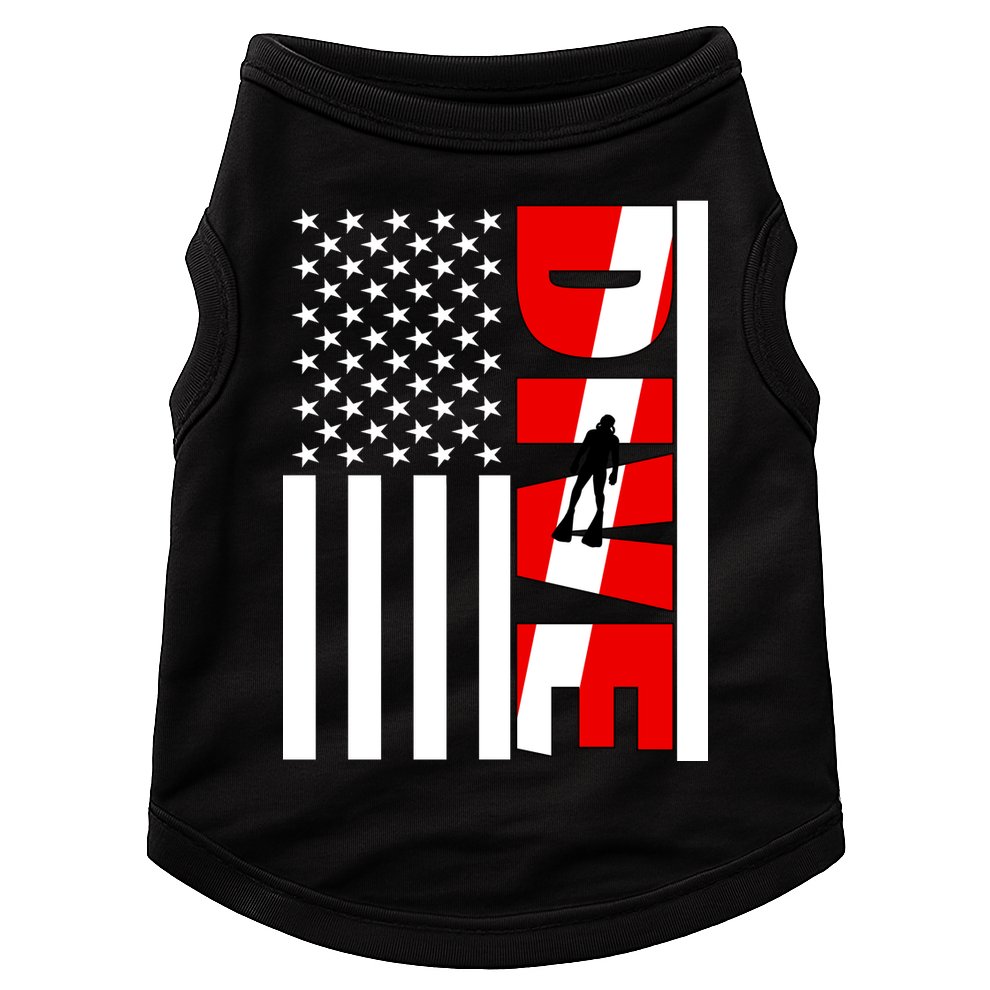 Diver American Flag Doggie Tank
