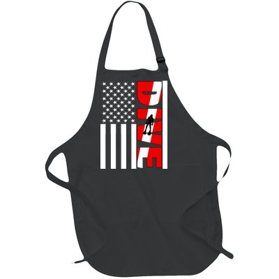 Diver American Flag Full-Length Apron With Pockets