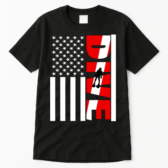 Diver American Flag Tall T-Shirt