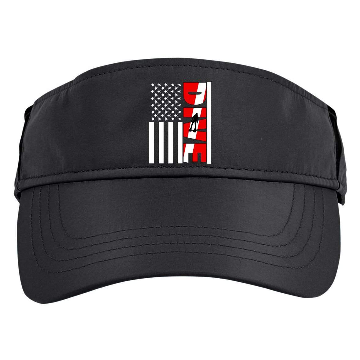 Diver American Flag Adult Drive Performance Visor