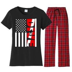 Diver American Flag Women's Flannel Pajama Set