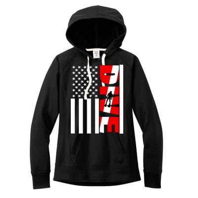 Diver American Flag Women's Fleece Hoodie