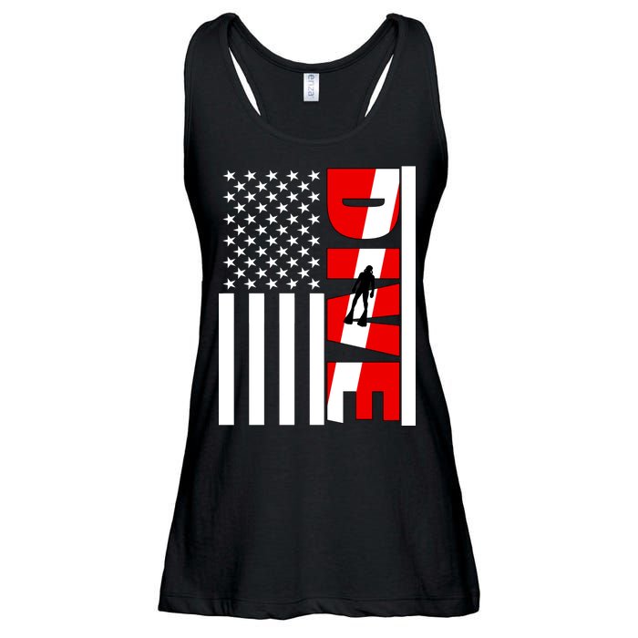 Diver American Flag Ladies Essential Flowy Tank