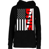 Diver American Flag Womens Funnel Neck Pullover Hood