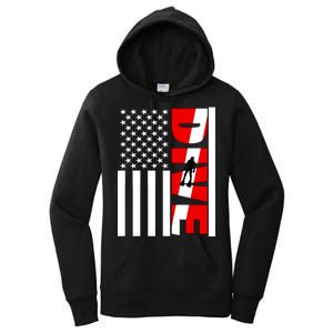 Diver American Flag Women's Pullover Hoodie