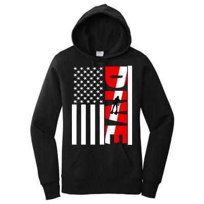 Diver American Flag Women's Pullover Hoodie