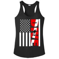 Diver American Flag Ladies PosiCharge Competitor Racerback Tank