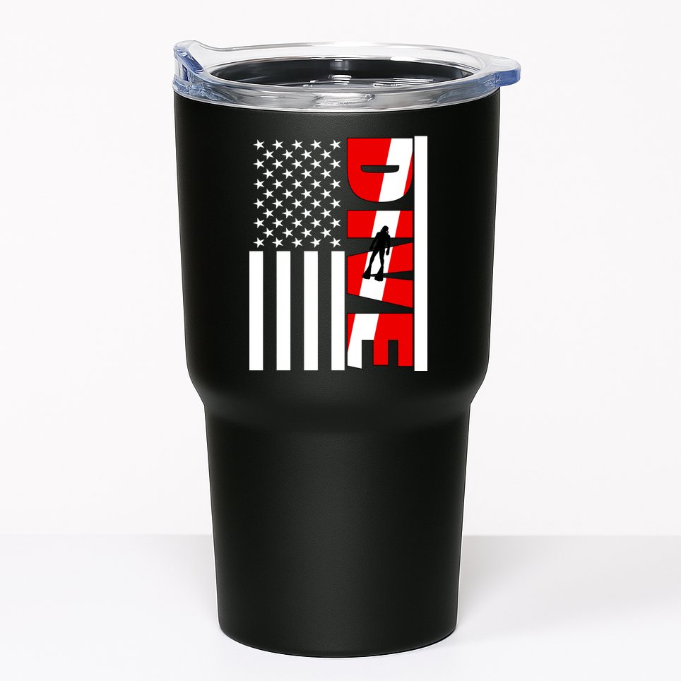 Diver American Flag Tumbler