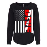 Diver American Flag Womens California Wash Sweatshirt