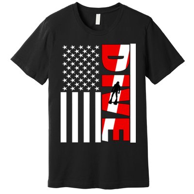 Diver American Flag Premium T-Shirt