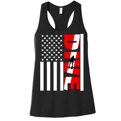 Diver American Flag Women's Racerback Tank