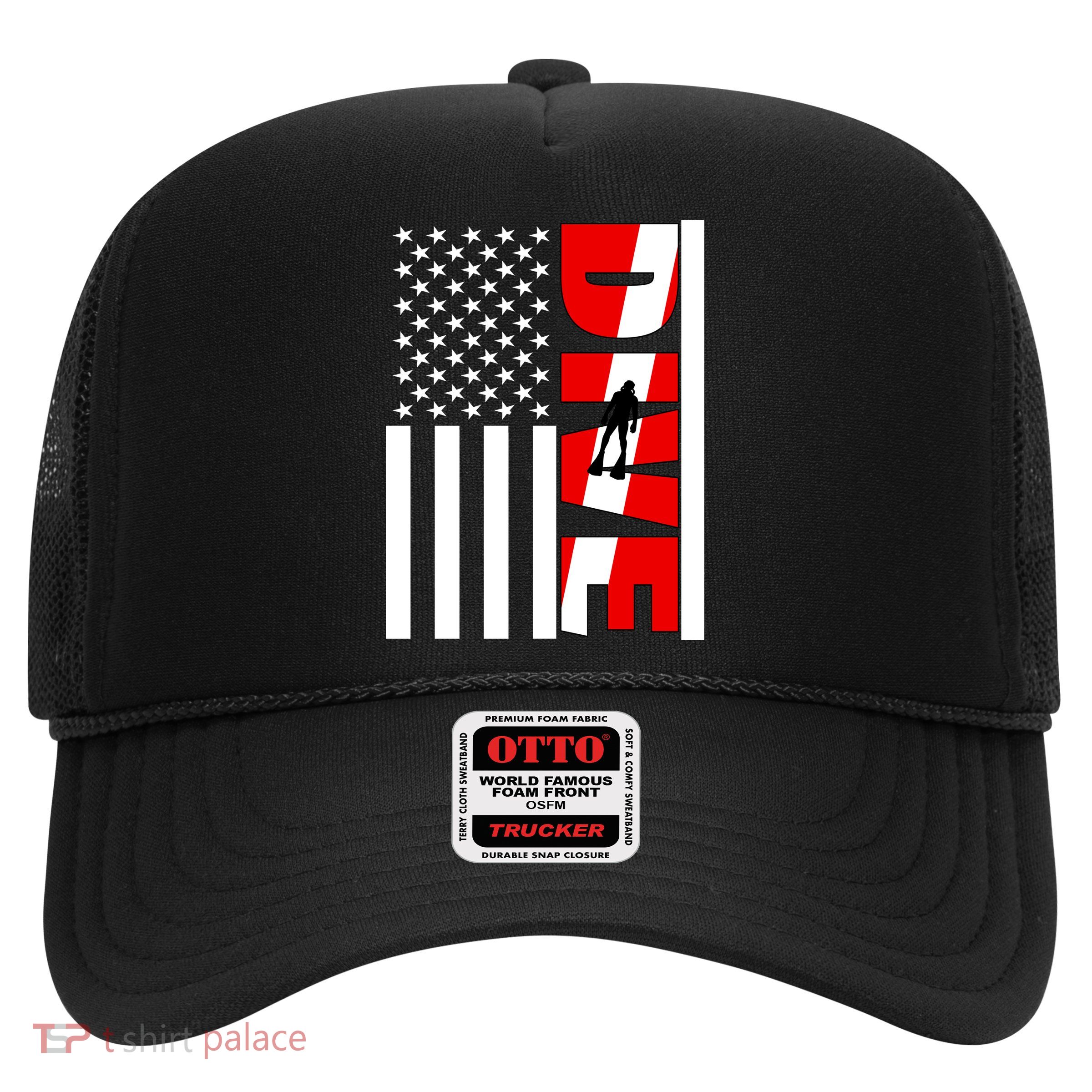 Diver American Flag Trucker Hat
