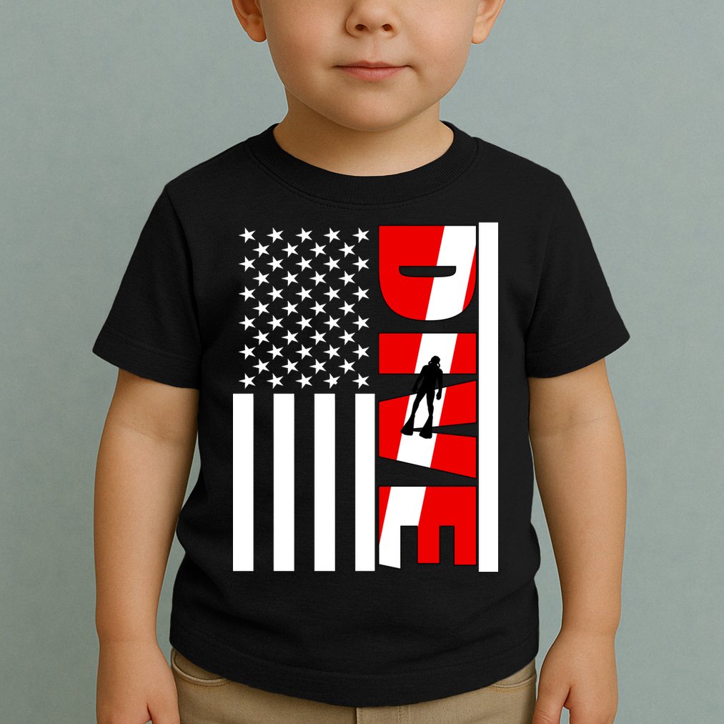 Diver American Flag Toddler T-Shirt