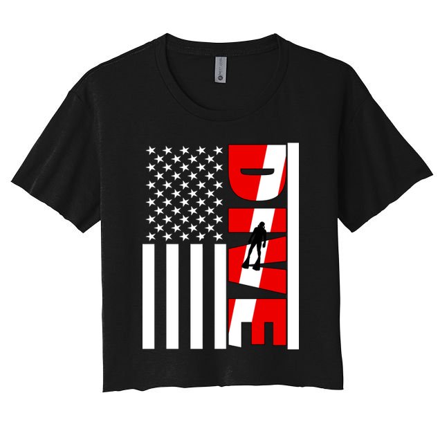Diver American Flag Crop Top