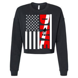 Diver American Flag Cropped Pullover Crew