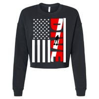 Diver American Flag Cropped Pullover Crew