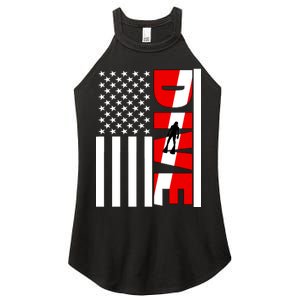 Diver American Flag Women's Perfect Tri Rocker Tank