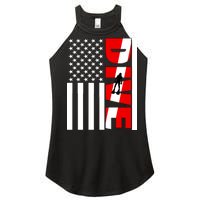 Diver American Flag Women's Perfect Tri Rocker Tank