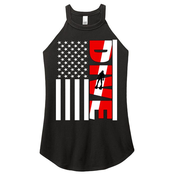 Diver American Flag Women's Perfect Tri Rocker Tank