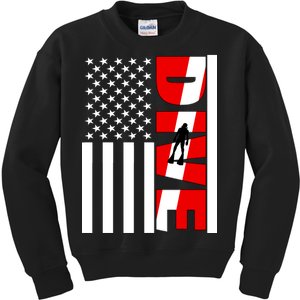 Diver American Flag Kids Sweatshirt