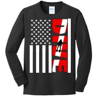 Diver American Flag Kids Long Sleeve Shirt