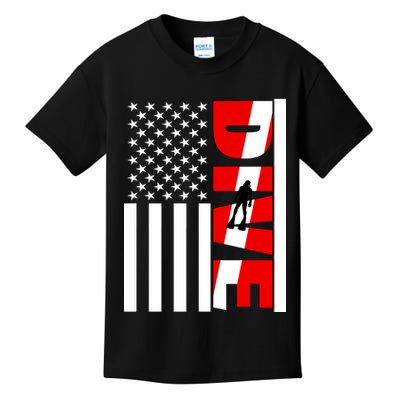 Diver American Flag Kids T-Shirt