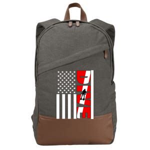 Diver American Flag Cotton Canvas Backpack