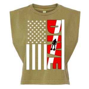 Diver American Flag Garment-Dyed Women's Muscle Tee