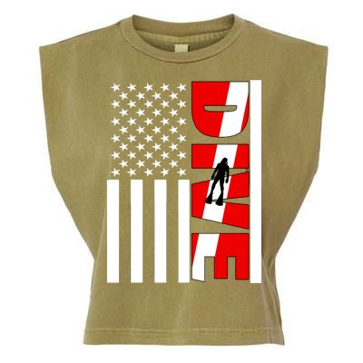 Diver American Flag Garment-Dyed Women's Muscle Tee