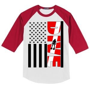 Diver American Flag Kids Colorblock Raglan Jersey