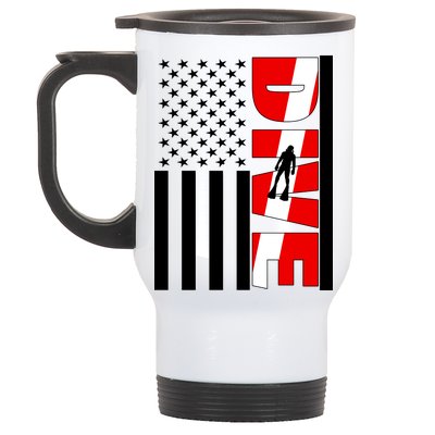 Diver American Flag Stainless Steel Travel Mug