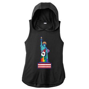 Diverse Statue Of Liberty Ladies PosiCharge Tri-Blend Wicking Draft Hoodie Tank