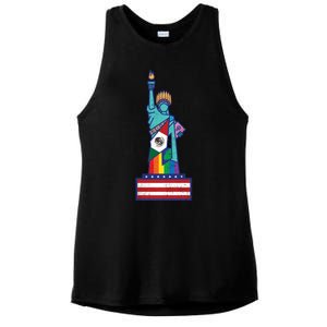 Diverse Statue Of Liberty Ladies PosiCharge Tri-Blend Wicking Tank