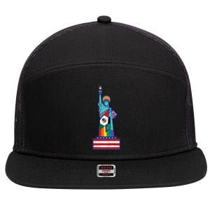 Diverse Statue Of Liberty 7 Panel Mesh Trucker Snapback Hat